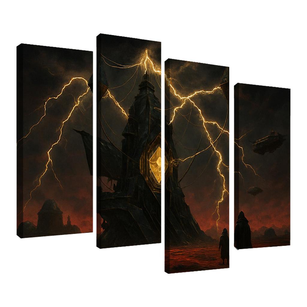 Obsidian Sky Harvester abstract paintings frame