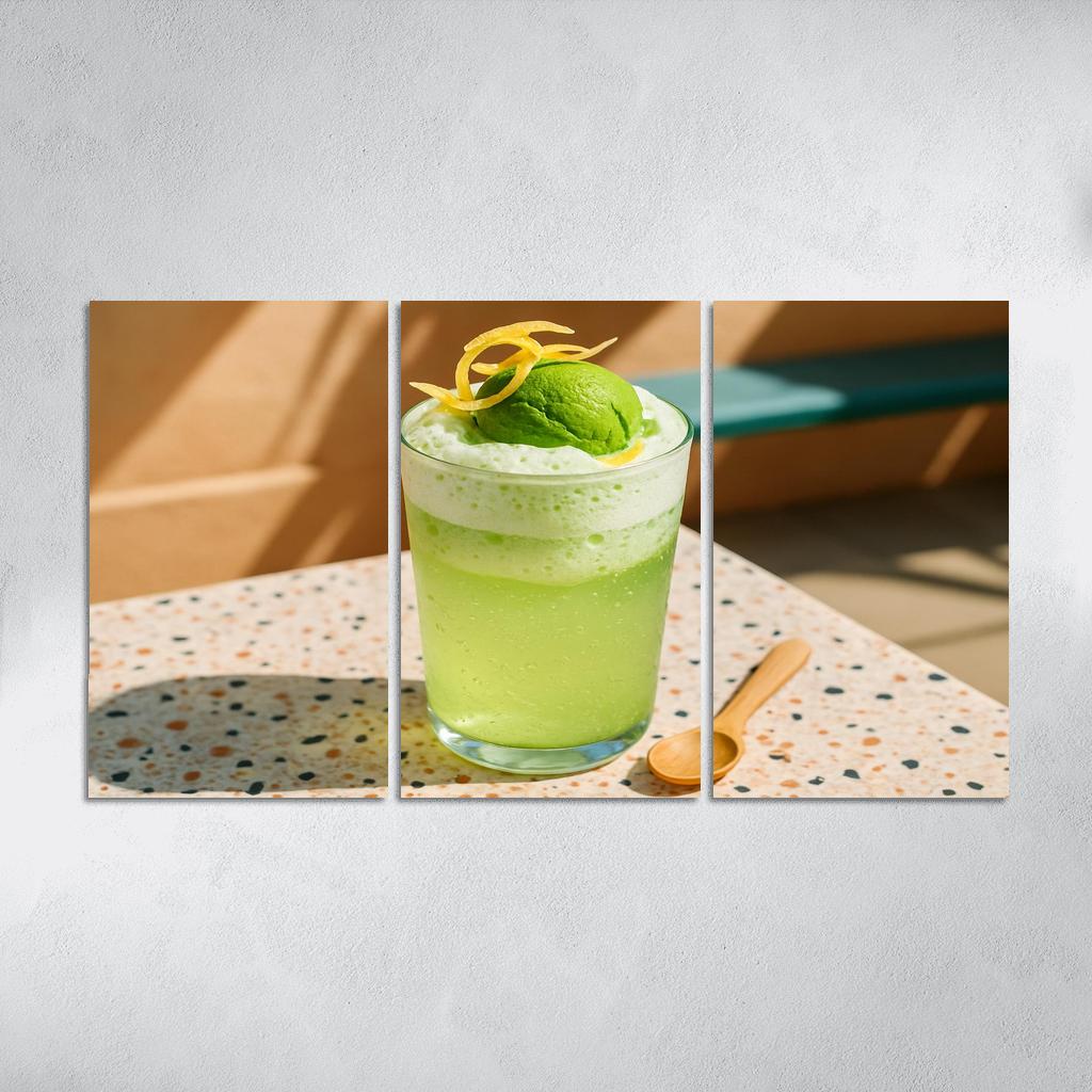 Coconut Matcha Float With Lime Foam modern paintings frame