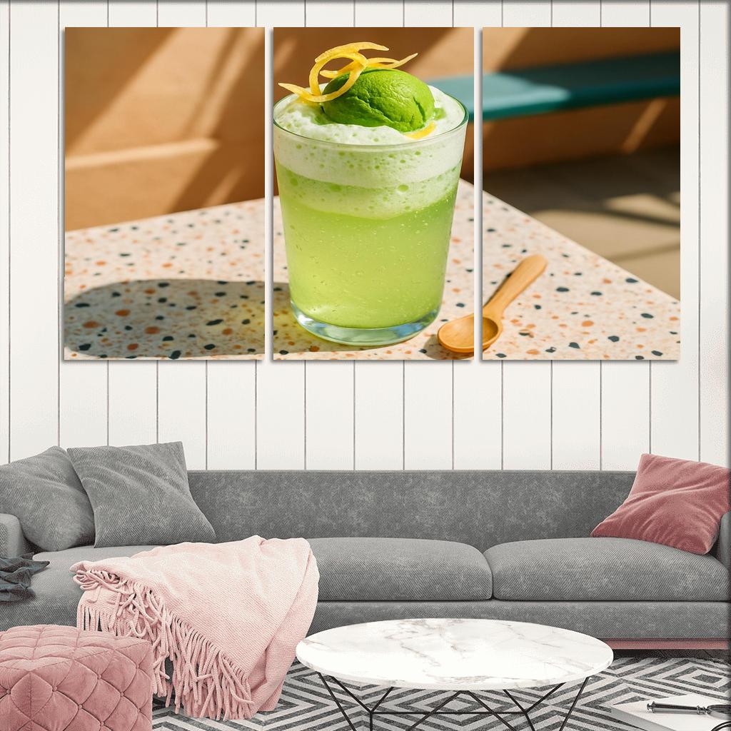Coconut Matcha Float With Lime Foam modern paintings frame