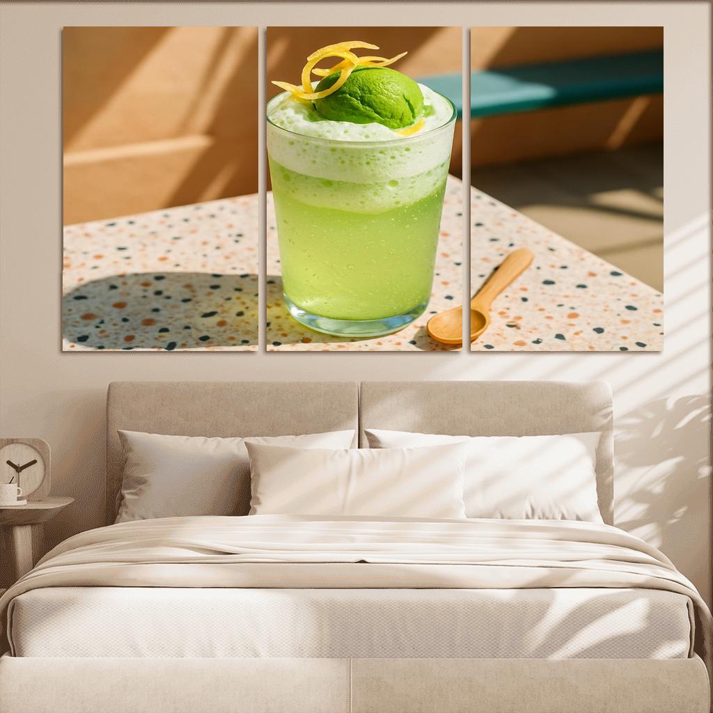 Coconut Matcha Float With Lime Foam modern paintings frame