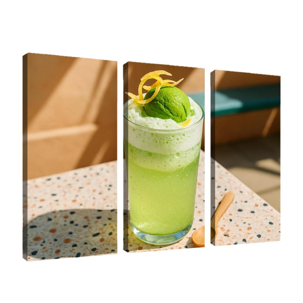 Coconut Matcha Float With Lime Foam modern paintings frame