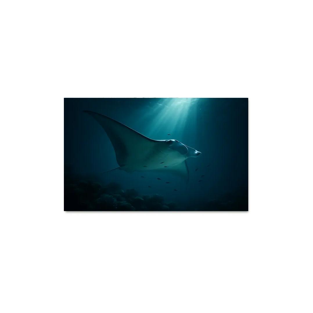 Midnight Reef Giant Manta wall art