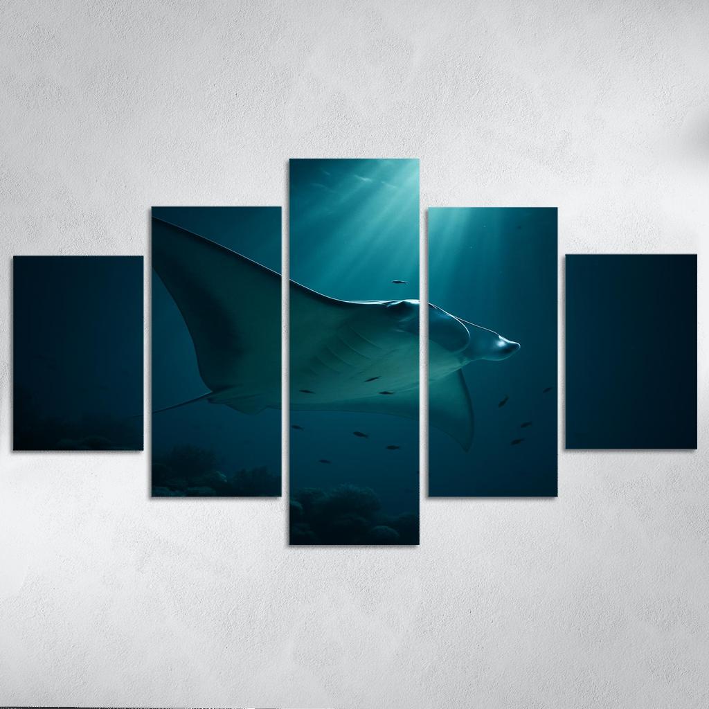 Midnight Reef Giant Manta wall art