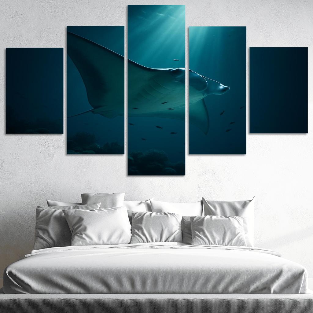 Midnight Reef Giant Manta wall art