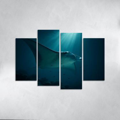 Midnight Reef Giant Manta wall art