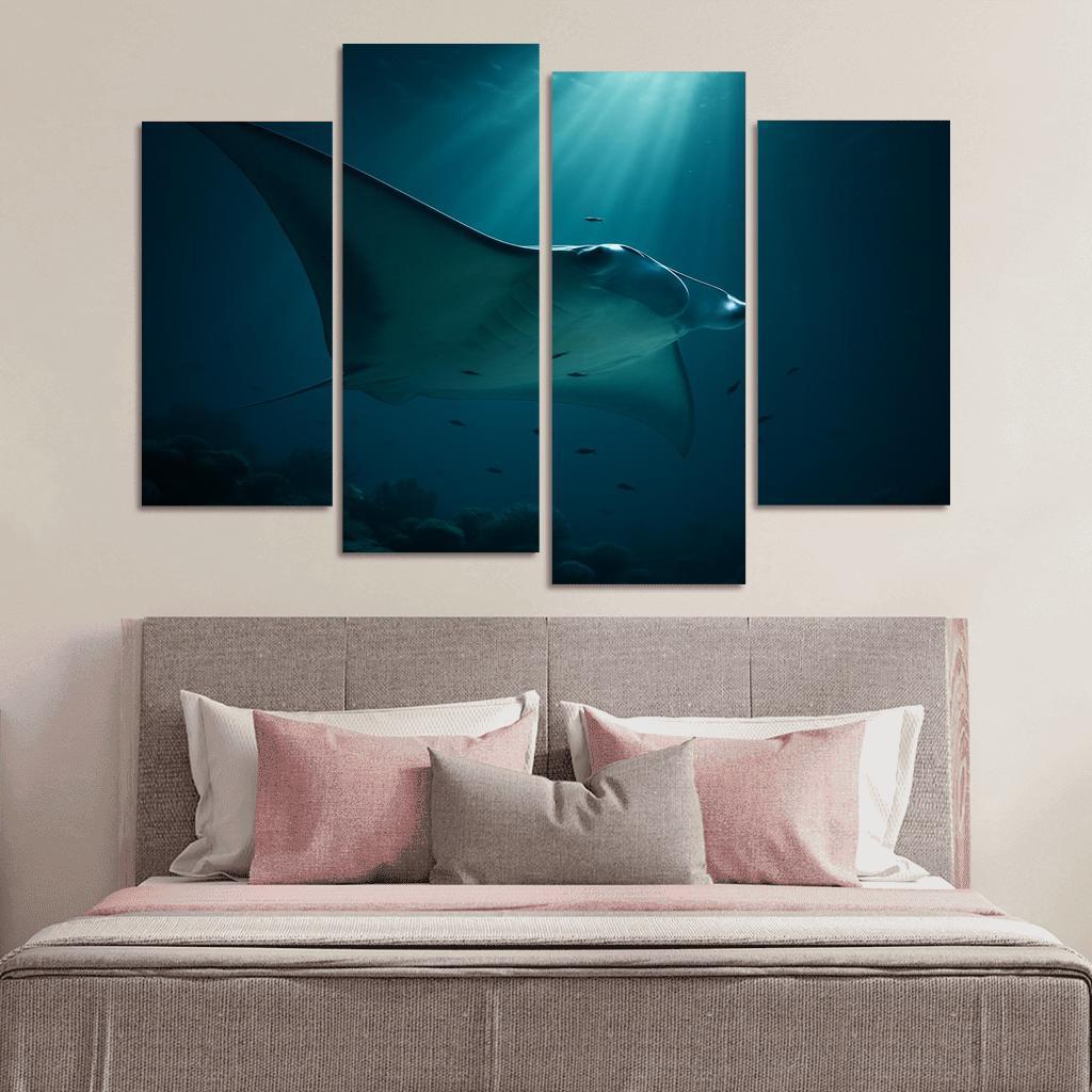 Midnight Reef Giant Manta wall art