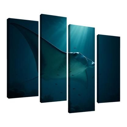 Midnight Reef Giant Manta wall art