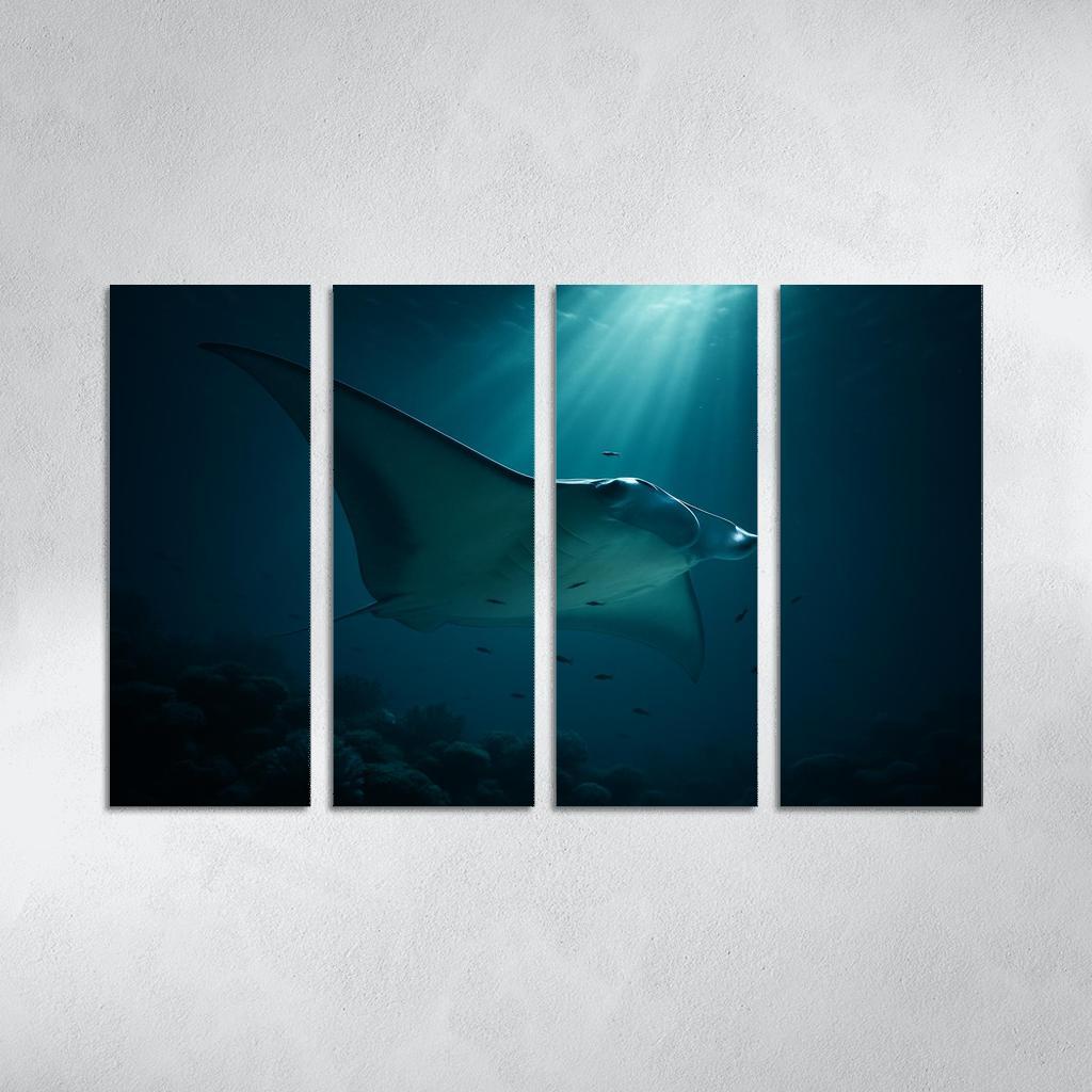 Midnight Reef Giant Manta wall art