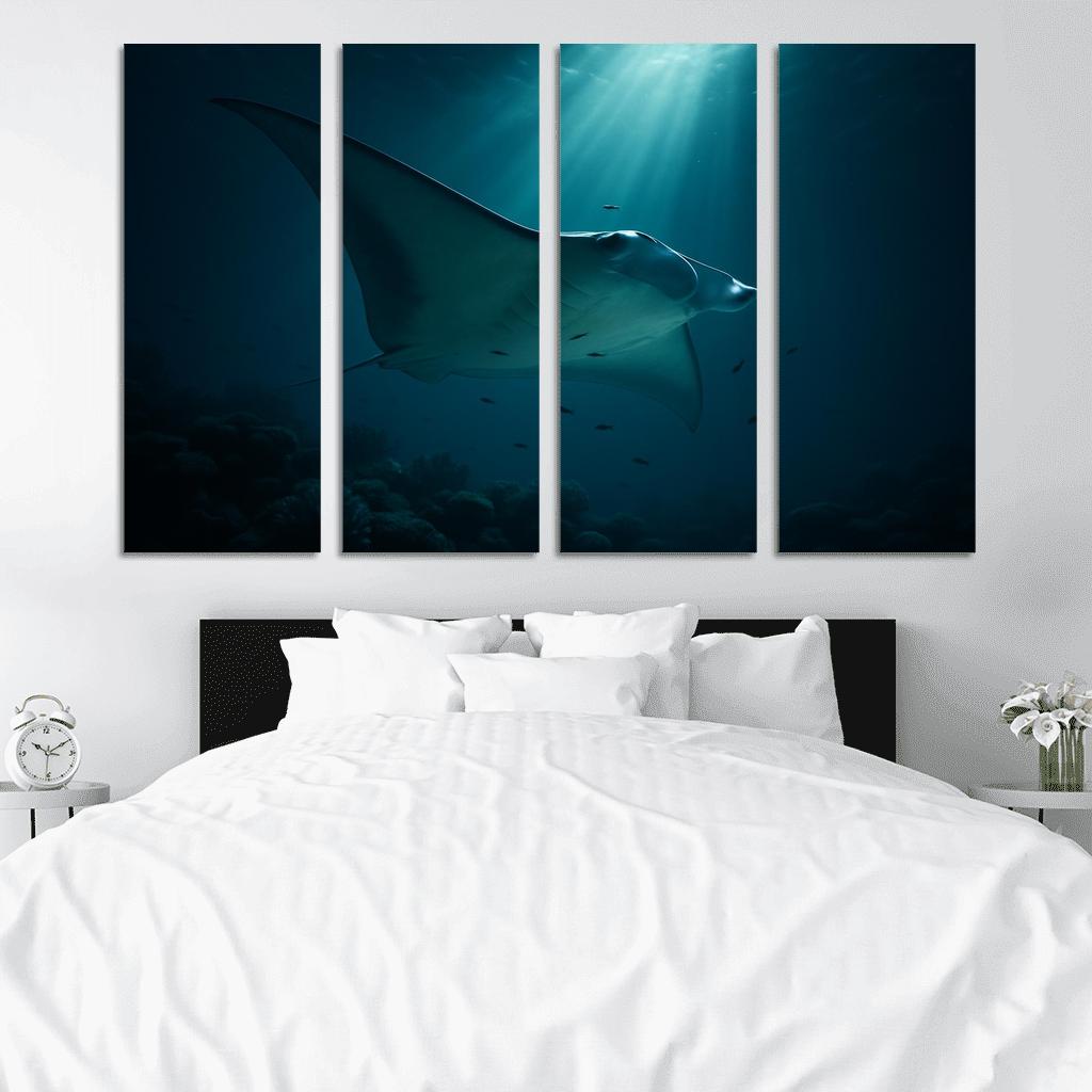 Midnight Reef Giant Manta wall art
