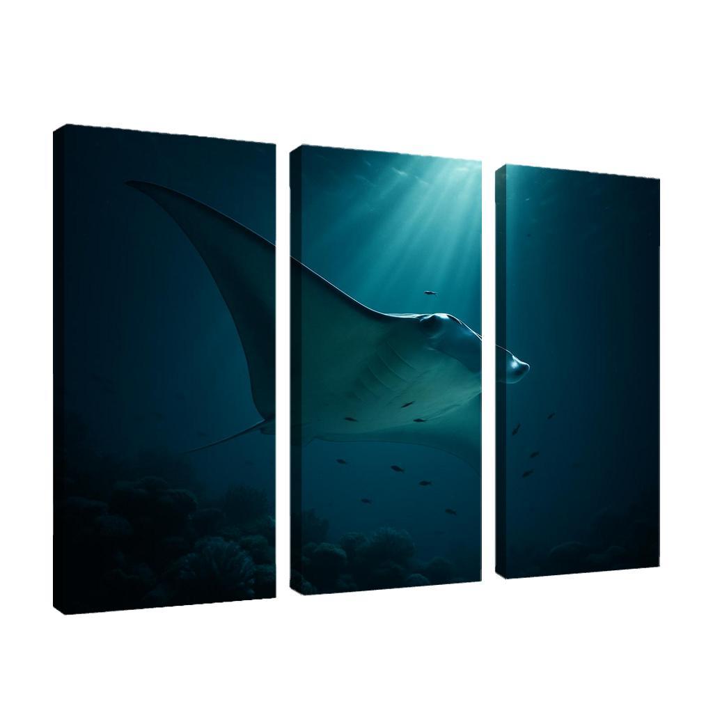Midnight Reef Giant Manta wall art