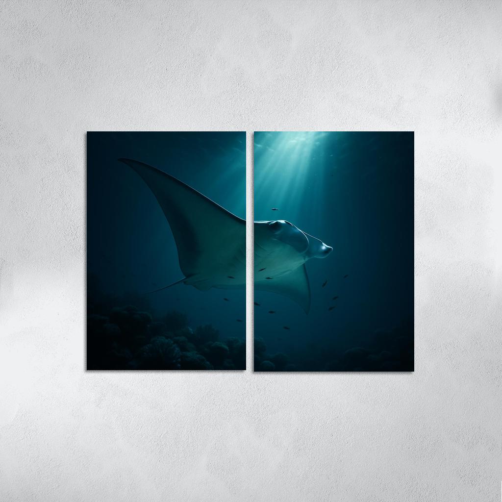 Midnight Reef Giant Manta wall art