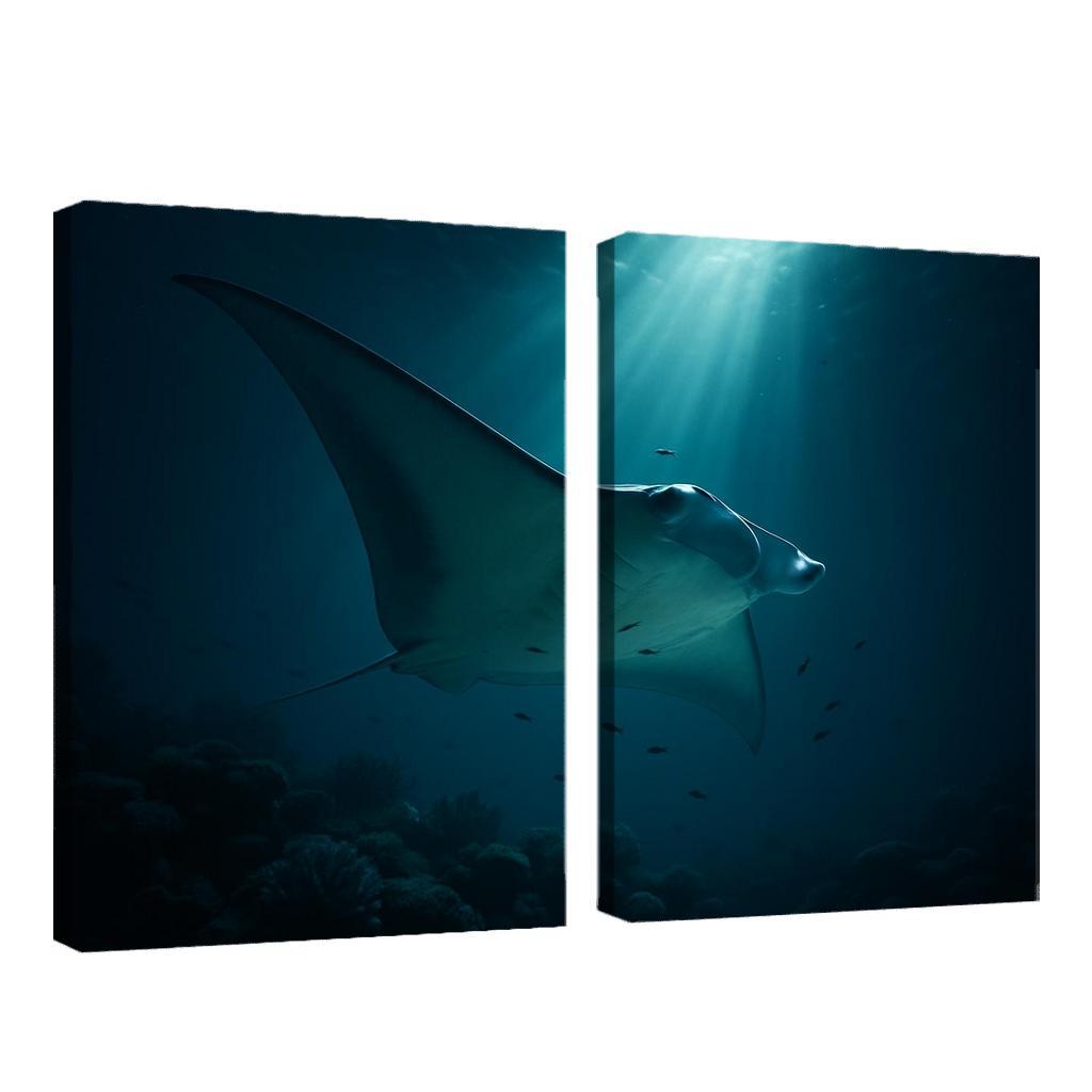 Midnight Reef Giant Manta wall art