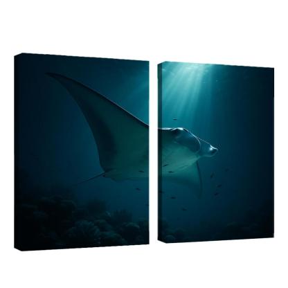 Midnight Reef Giant Manta wall art