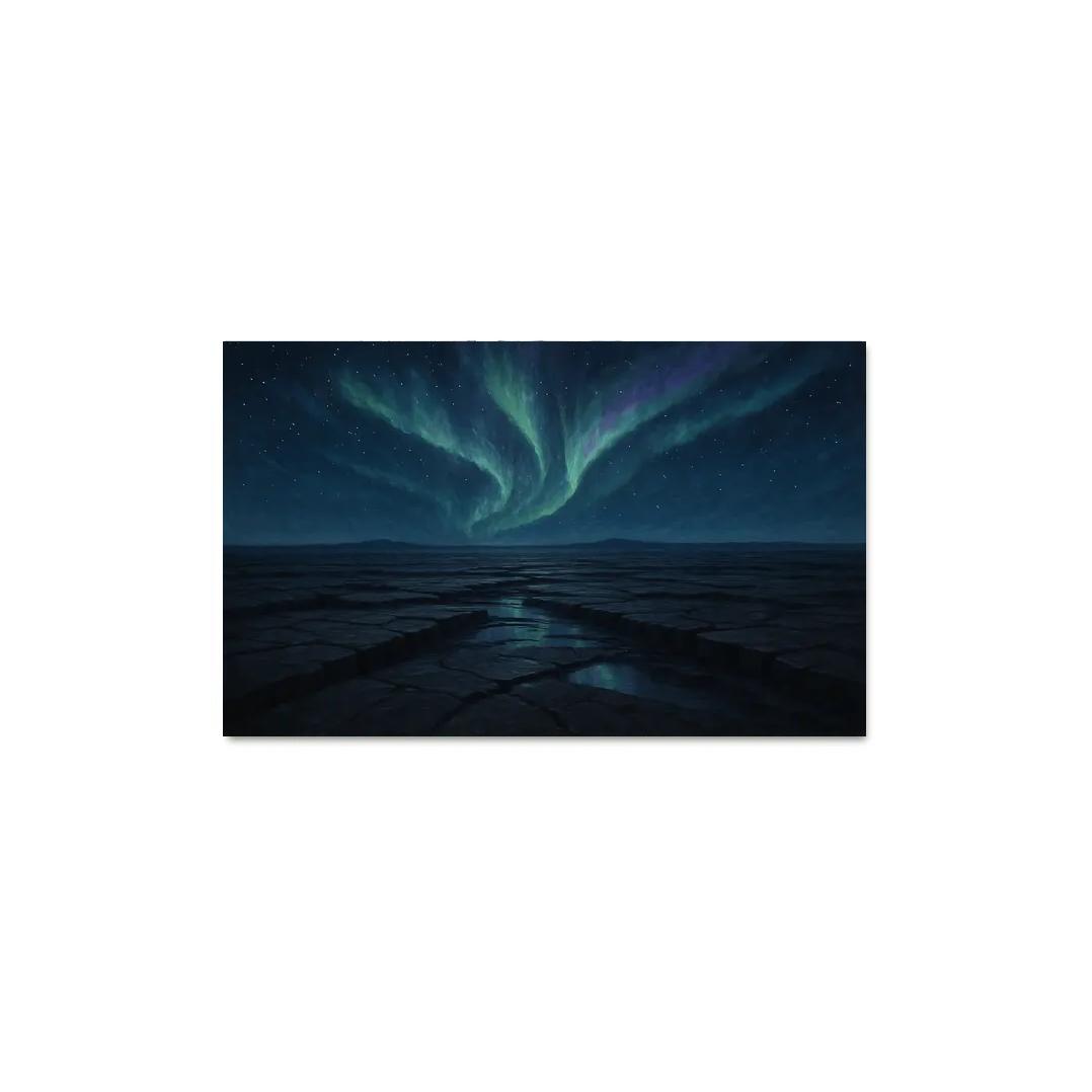 Aurora Over Obsidian Plateau abstract paintings frame
