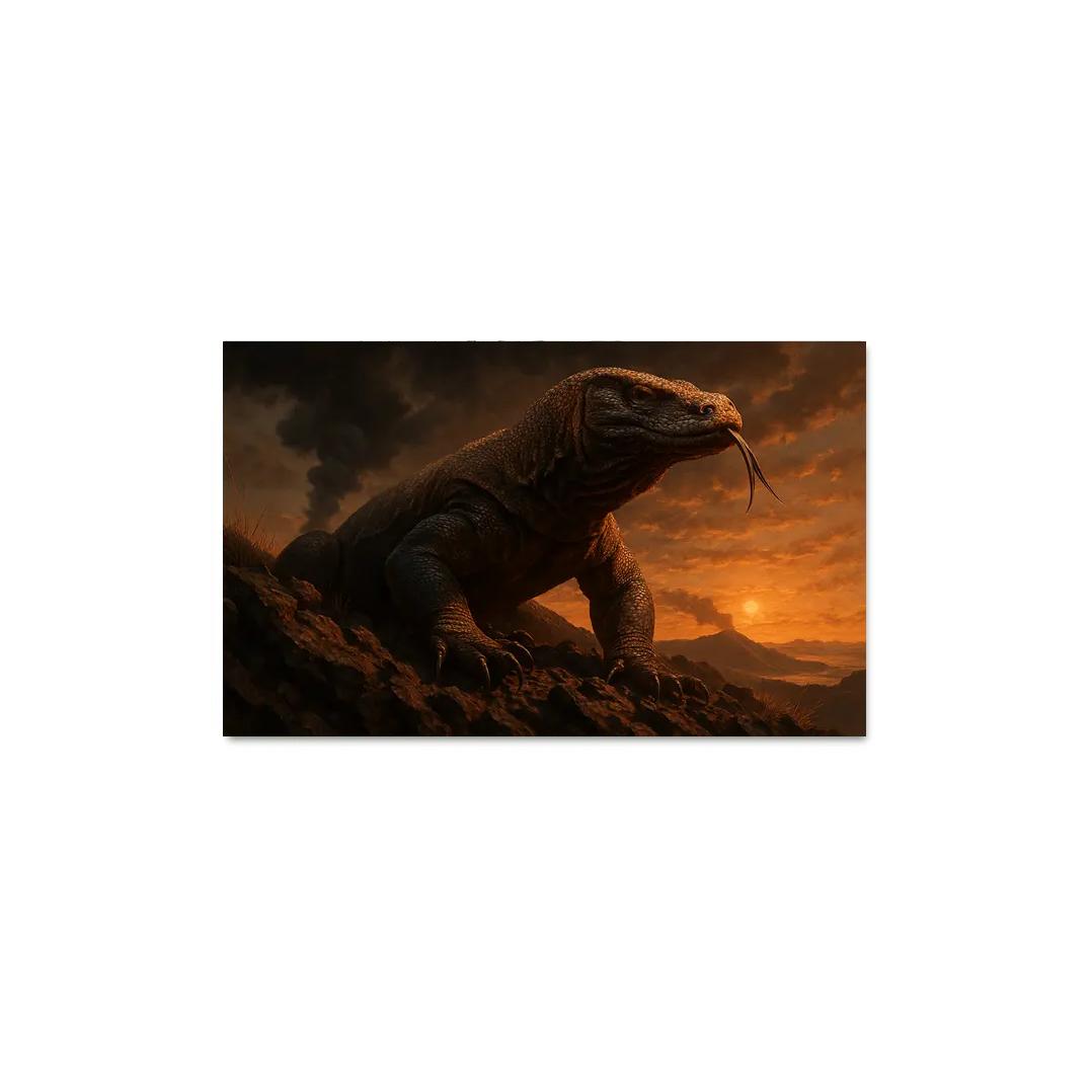 Komodo Dragon On Volcanic Ridge oil paintings frame
