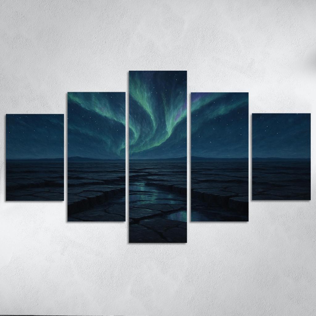 Aurora Over Obsidian Plateau abstract paintings frame