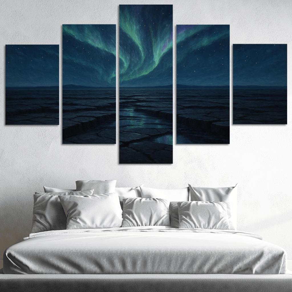 Aurora Over Obsidian Plateau abstract paintings frame