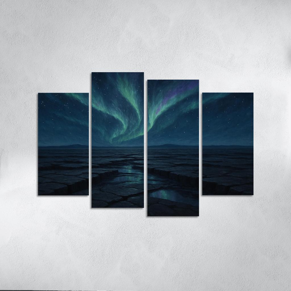 Aurora Over Obsidian Plateau abstract paintings frame