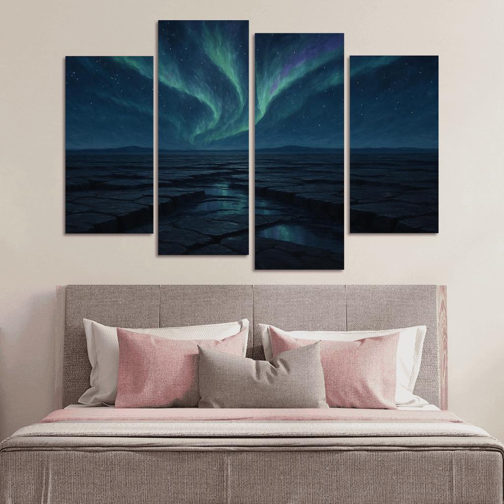 Aurora Over Obsidian Plateau abstract paintings frame