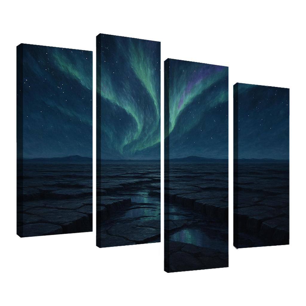 Aurora Over Obsidian Plateau abstract paintings frame