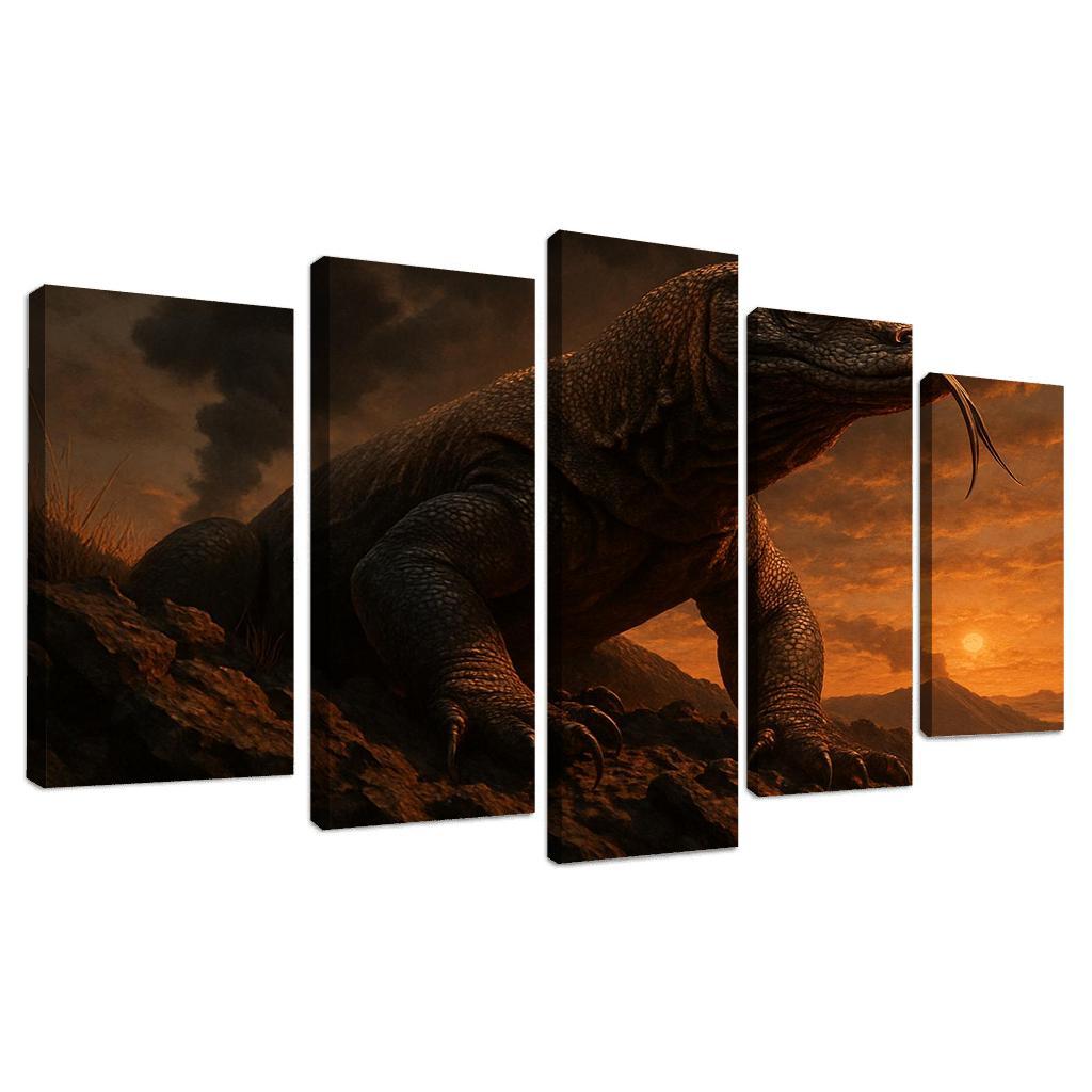 Komodo Dragon On Volcanic Ridge oil paintings frame