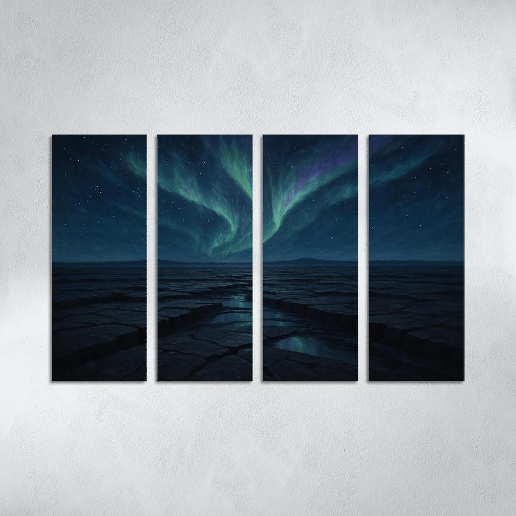 Aurora Over Obsidian Plateau abstract paintings frame