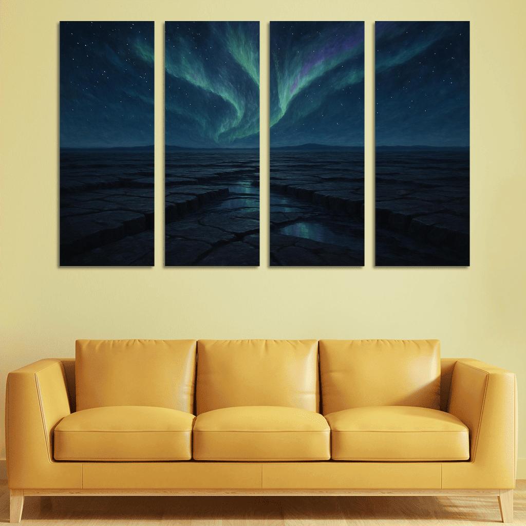 Aurora Over Obsidian Plateau abstract paintings frame