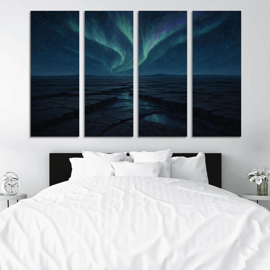 Aurora Over Obsidian Plateau abstract paintings frame