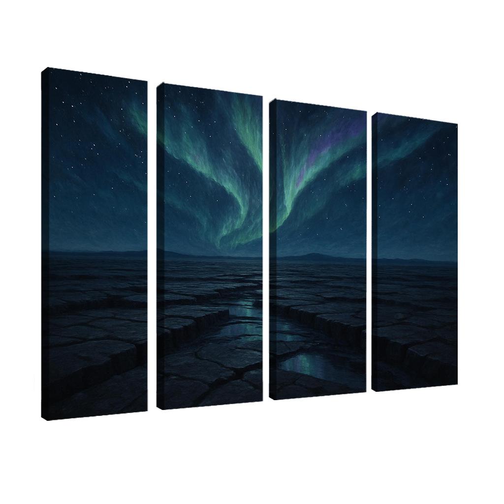 Aurora Over Obsidian Plateau abstract paintings frame