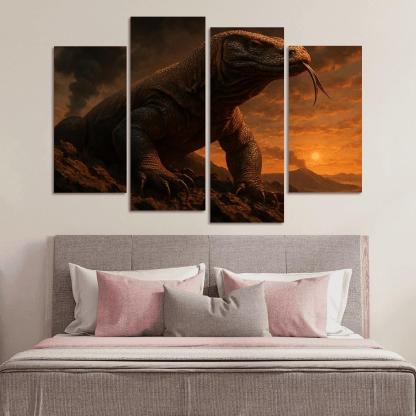 Komodo Dragon On Volcanic Ridge oil paintings frame