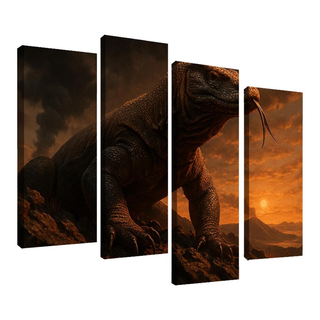 Komodo Dragon On Volcanic Ridge oil paintings frame