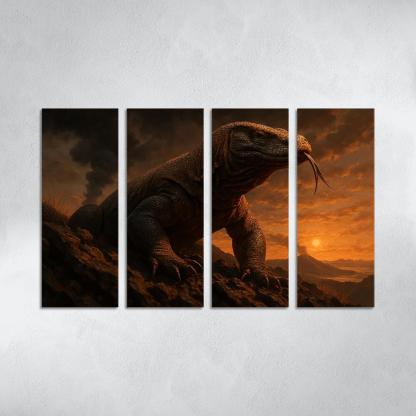 Komodo Dragon On Volcanic Ridge oil paintings frame