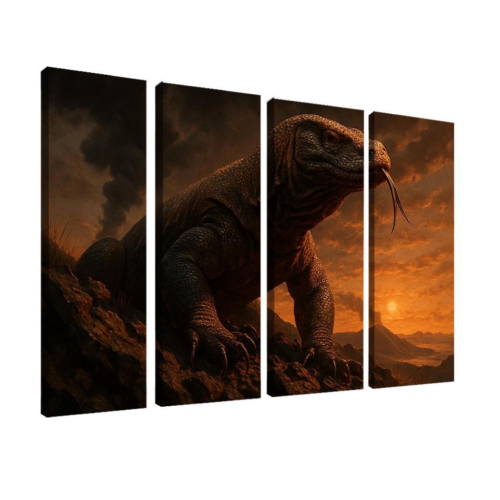Komodo Dragon On Volcanic Ridge oil paintings frame