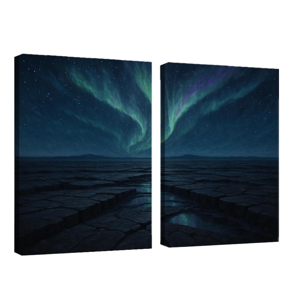 Aurora Over Obsidian Plateau abstract paintings frame