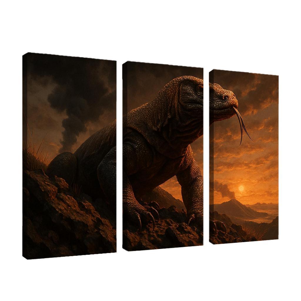 Komodo Dragon On Volcanic Ridge oil paintings frame