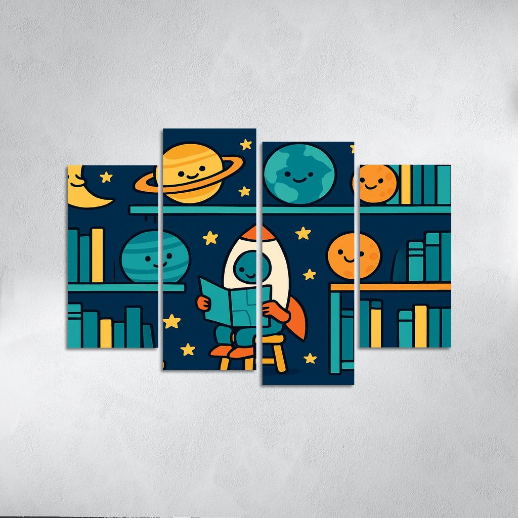 Space Library Of Friendly Planets custom paintings frame