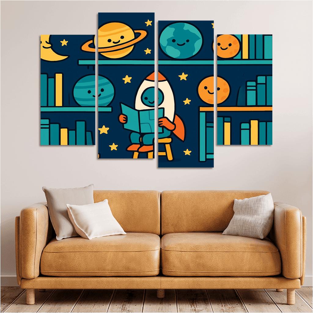 Space Library Of Friendly Planets custom paintings frame