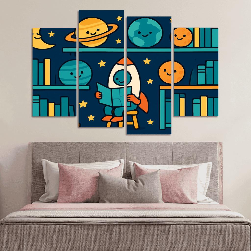 Space Library Of Friendly Planets custom paintings frame