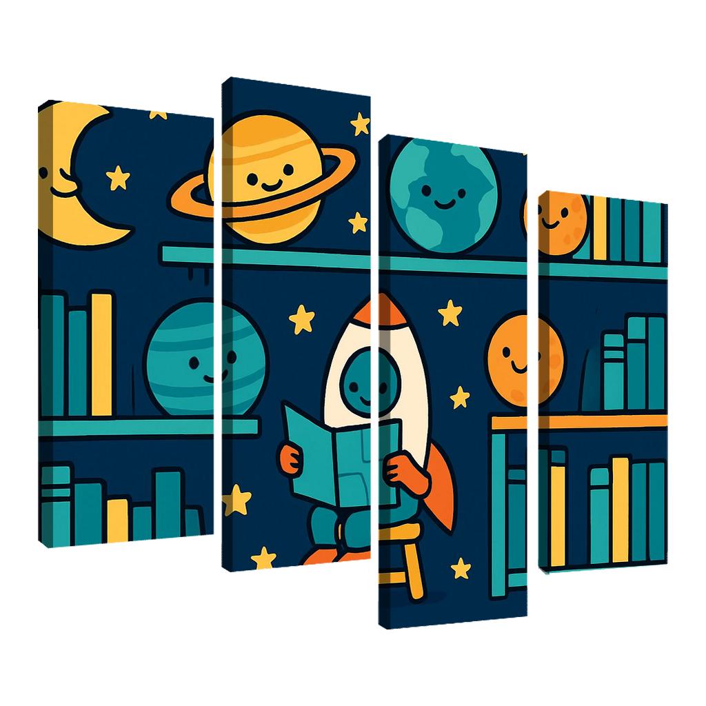 Space Library Of Friendly Planets custom paintings frame
