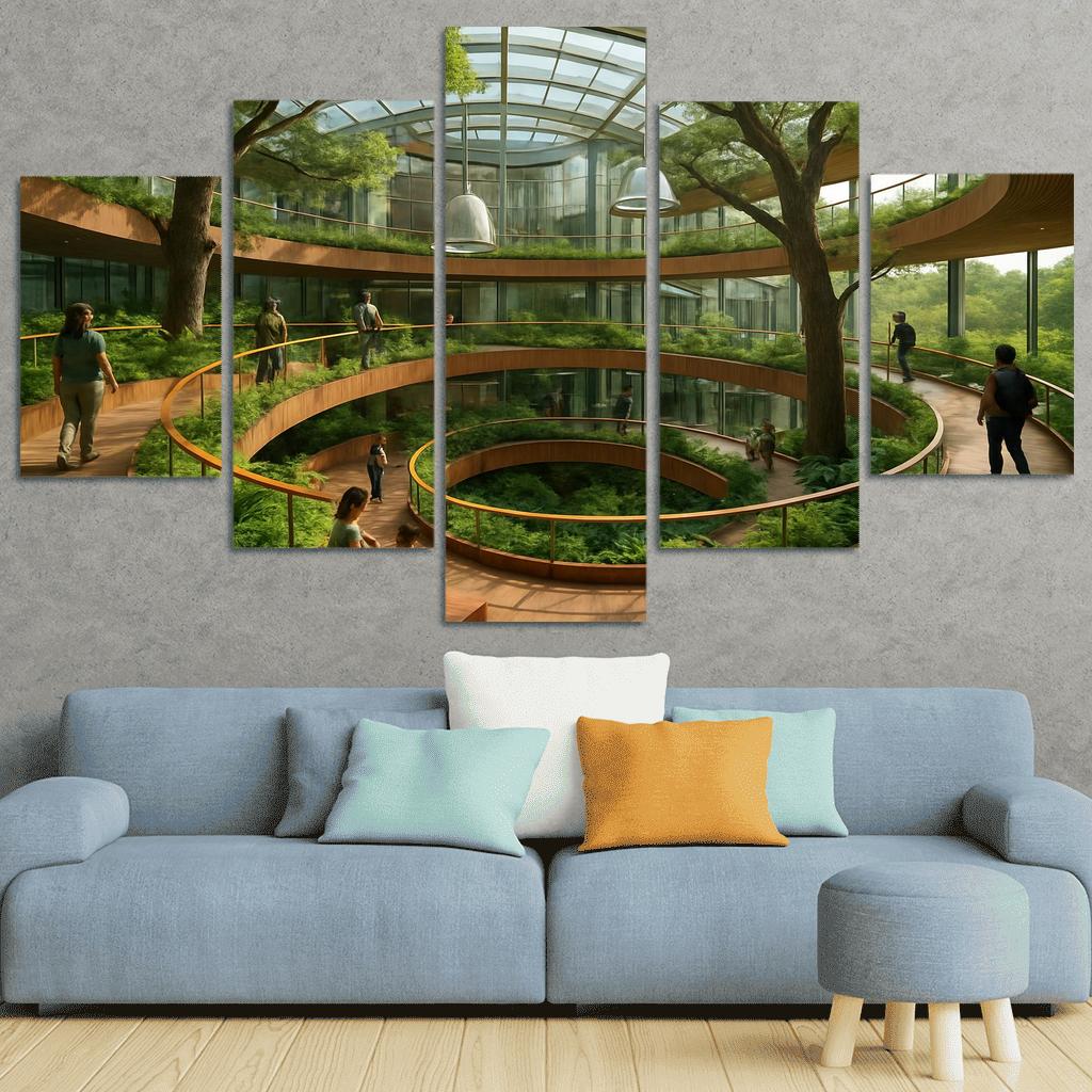 Arboreal Spiral Conservatory abstract paintings frame