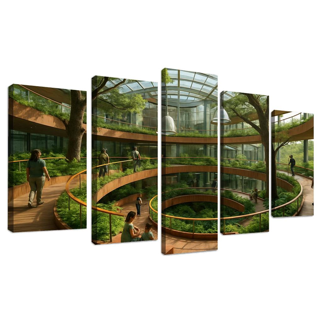 Arboreal Spiral Conservatory abstract paintings frame