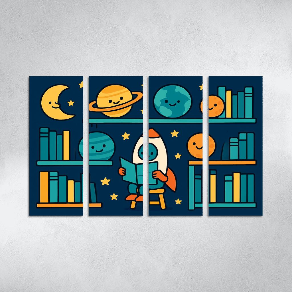 Space Library Of Friendly Planets custom paintings frame