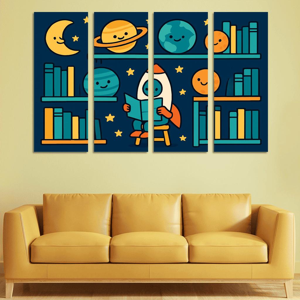 Space Library Of Friendly Planets custom paintings frame