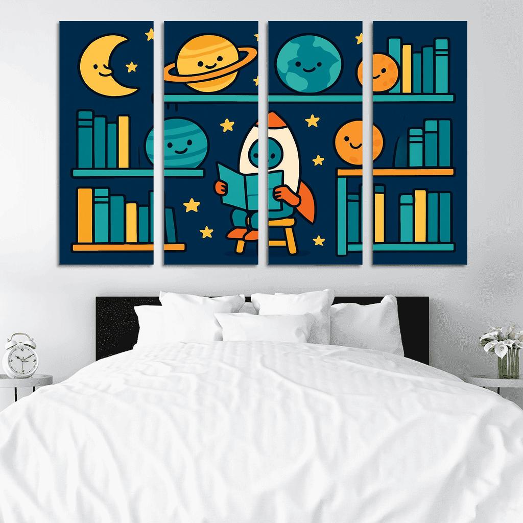 Space Library Of Friendly Planets custom paintings frame
