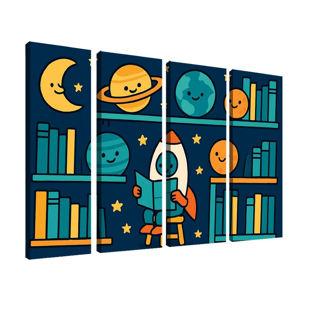 Space Library Of Friendly Planets custom paintings frame