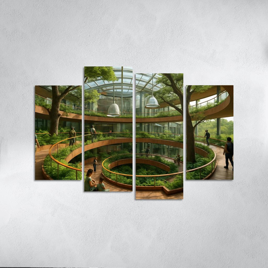 Arboreal Spiral Conservatory abstract paintings frame