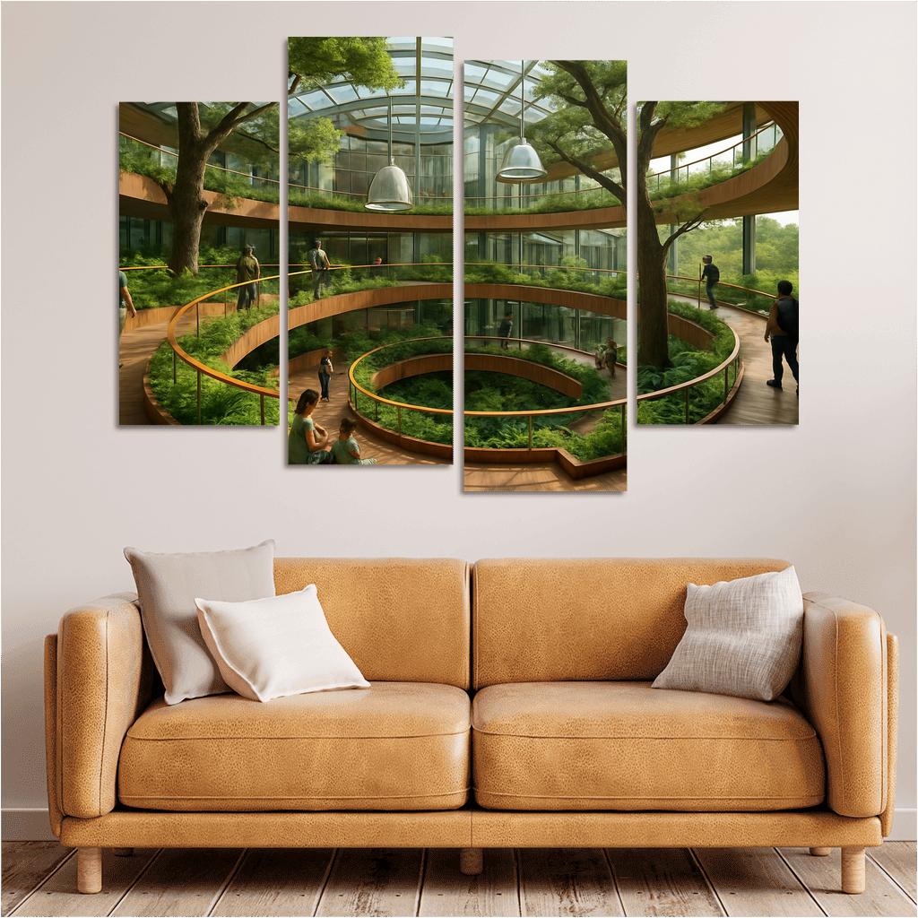 Arboreal Spiral Conservatory abstract paintings frame