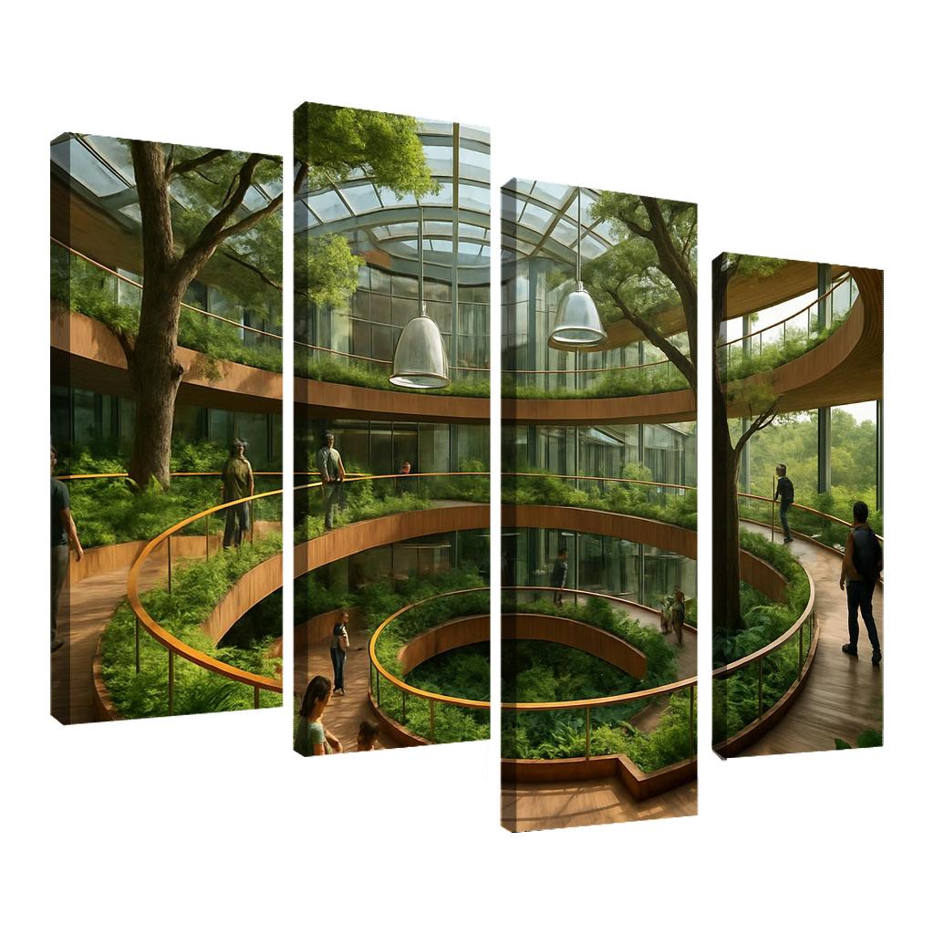 Arboreal Spiral Conservatory abstract paintings frame