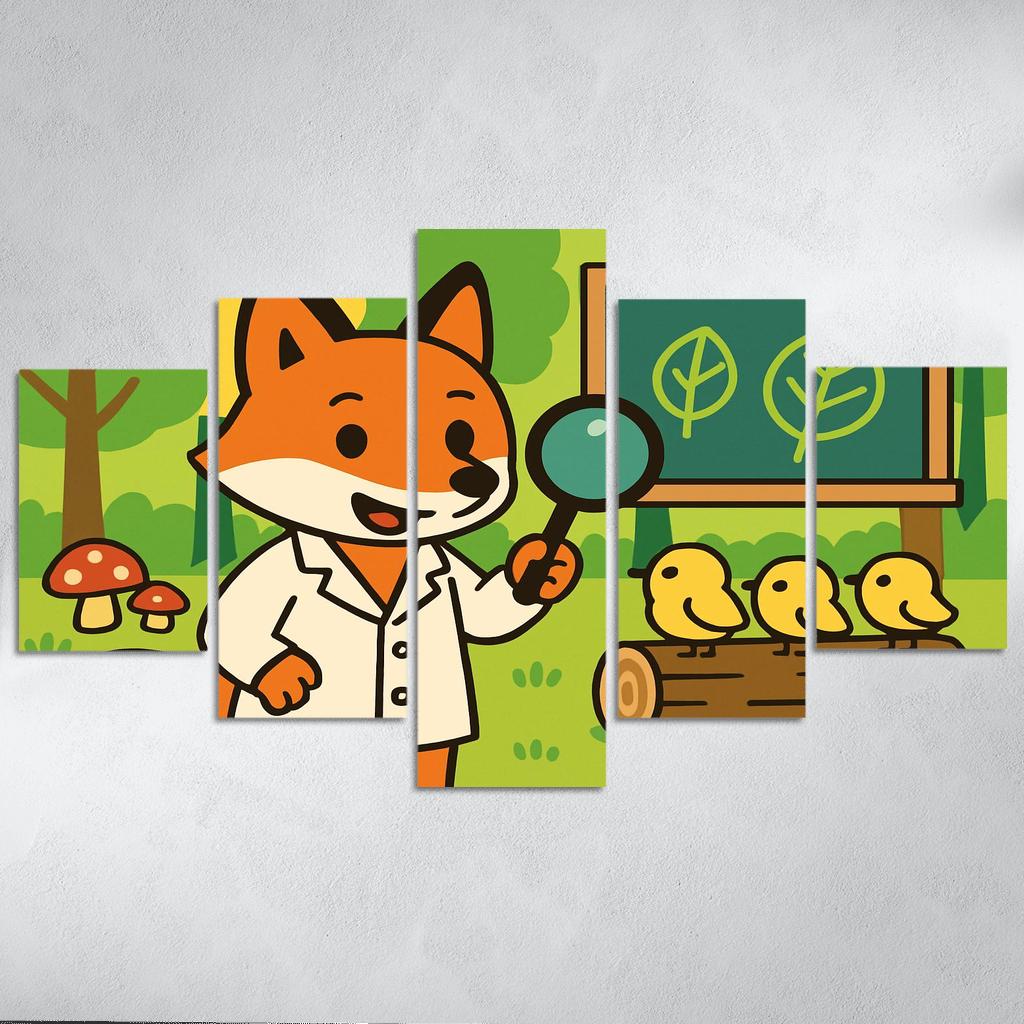 Forest Scientist Fox oil paintings frame