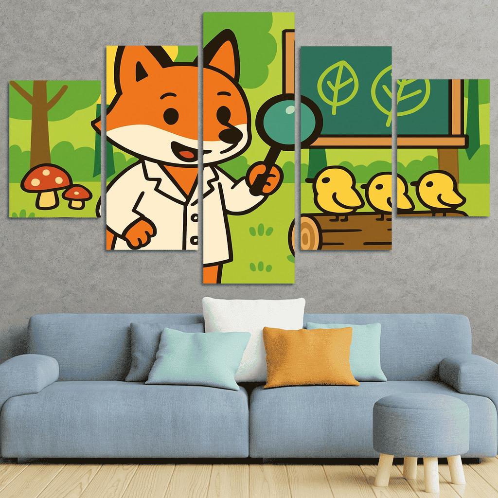 Forest Scientist Fox oil paintings frame